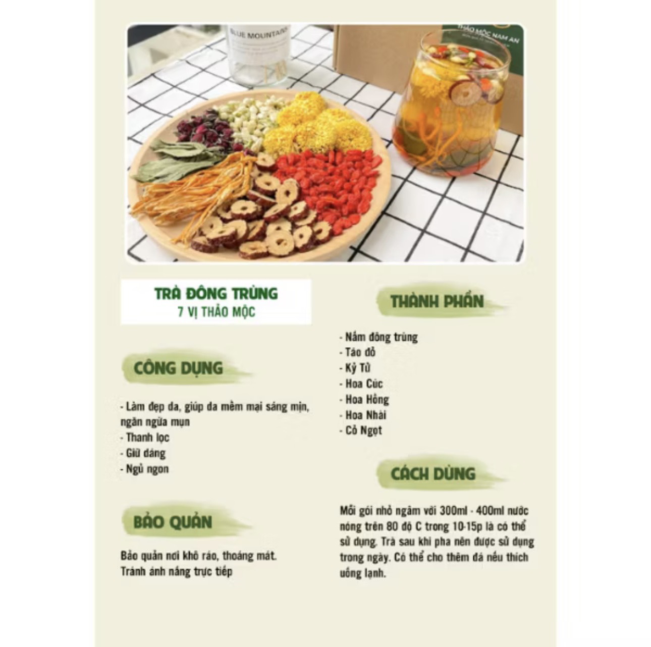 Trà đông trùng 7 vị